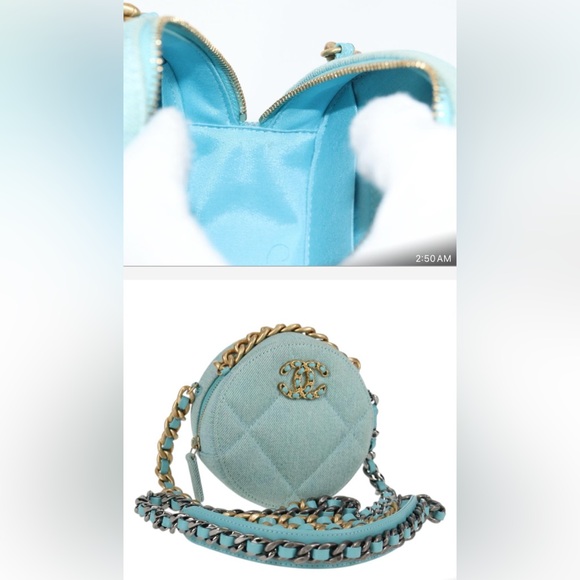 Chanel 19 Denim Round Clutch chain Bag - Picture 12 of 13